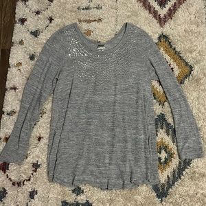Embellished knit tunic top